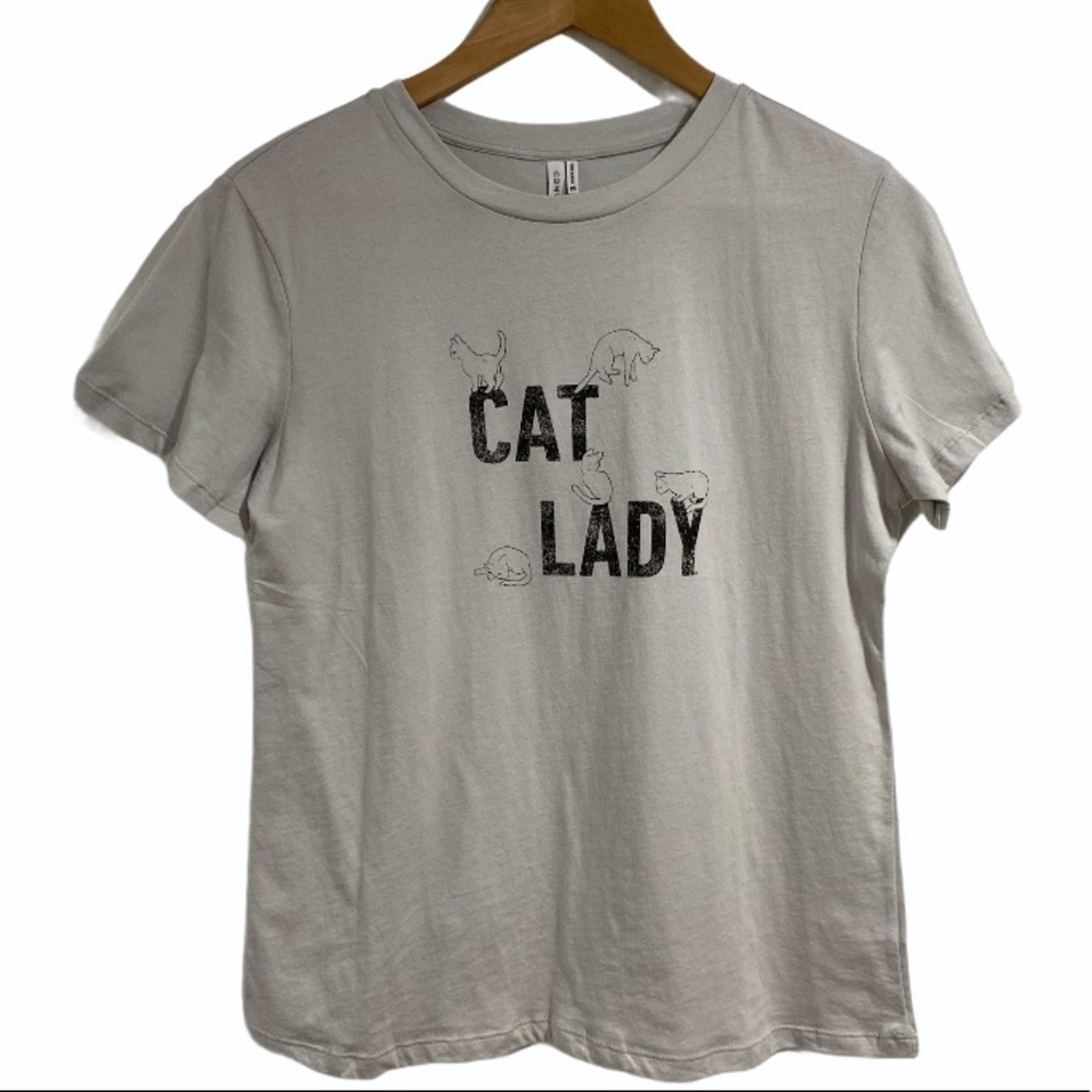 Cat lady‎ shirt gray black xs NWT cotton